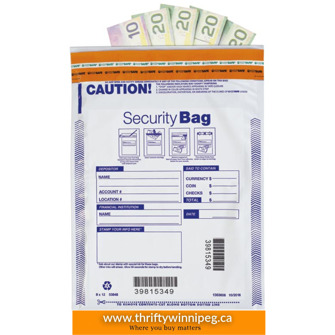 9 x 12" Single Pocket Deposit Bag, Opaque