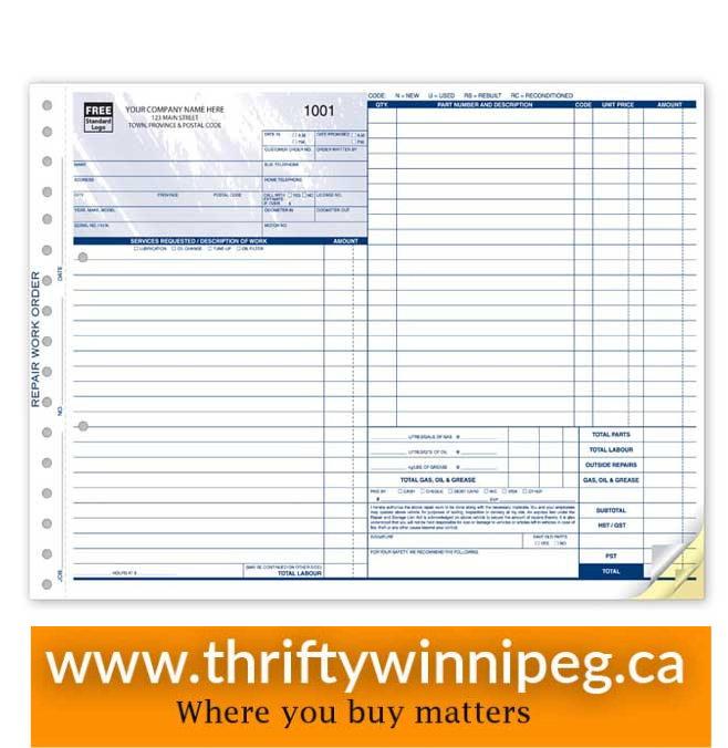 Automotive Repair Work Order