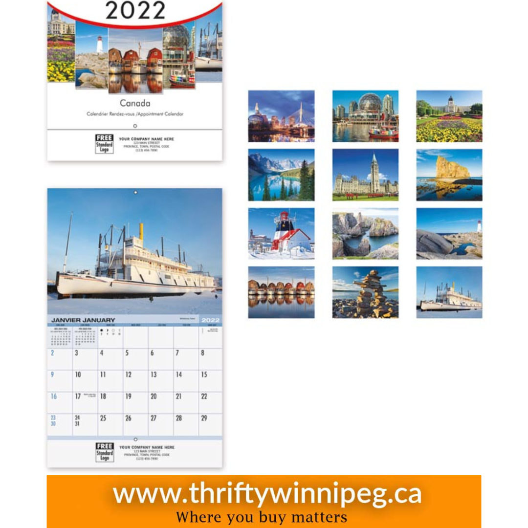 Canada Wall Calendar - Bilingual