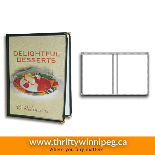 Clear Menu Cover (11" Double Panel)