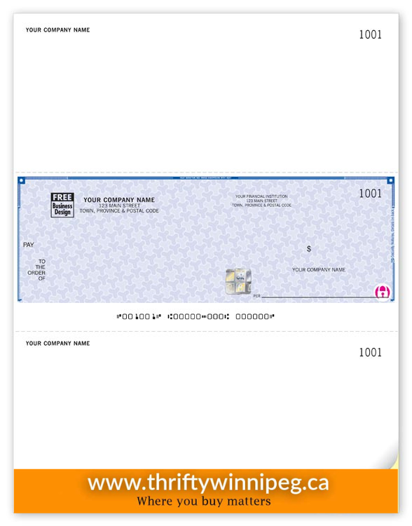 High Security Laser Middle Cheque - Quickbooks