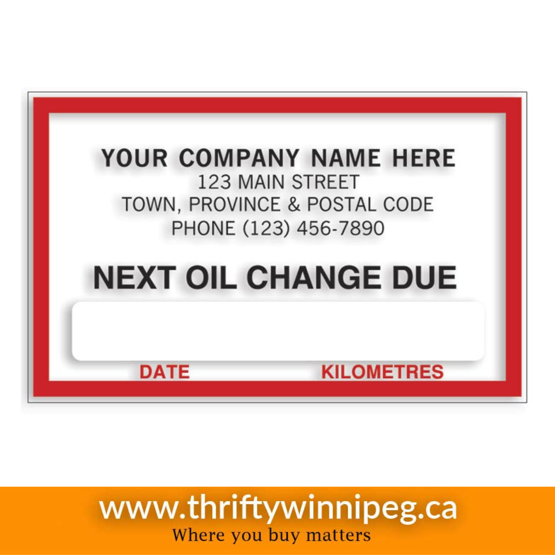 Static Cling Label (Next Oil Change)