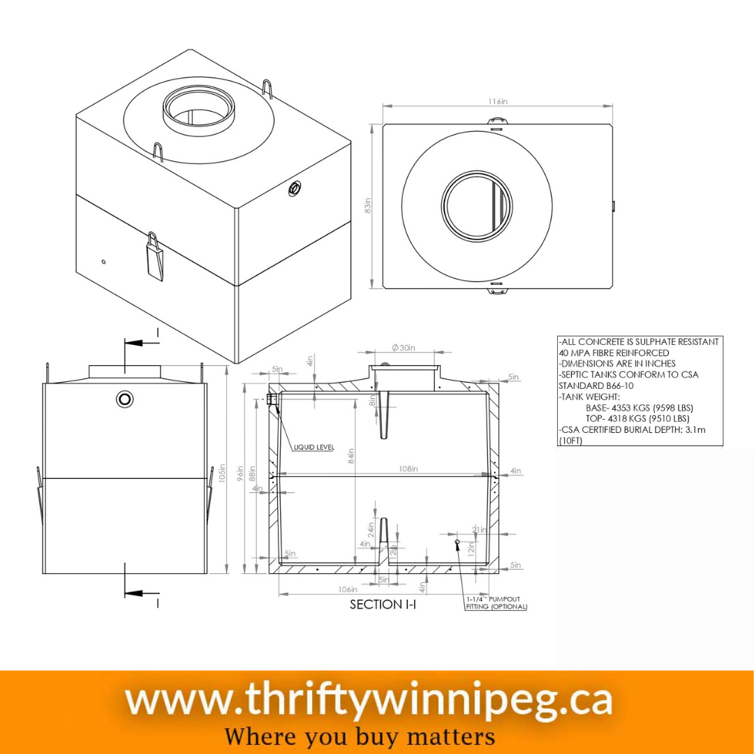 2500 Gallon Septic Holding Tank