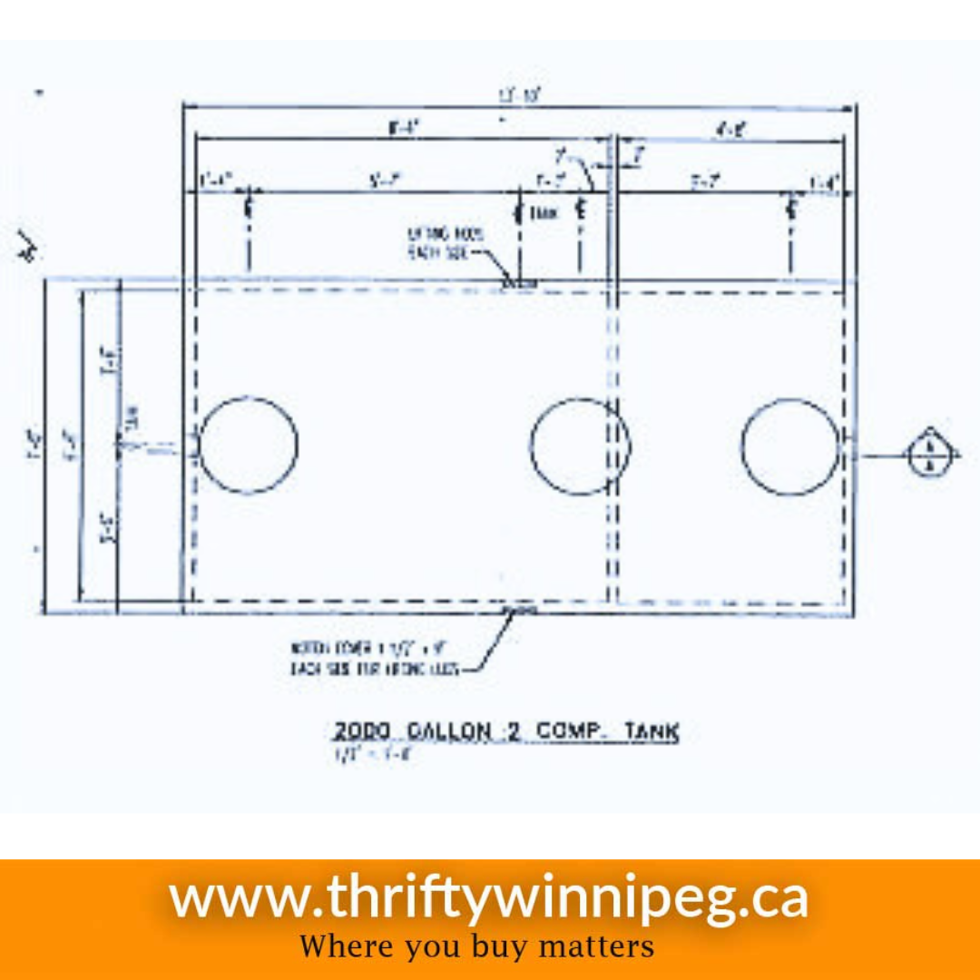 2000 Gallon 2 compartment Septic Tank